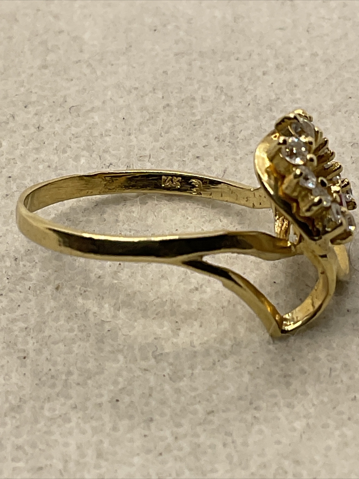 ELEGANT Solid 14K Yellow Gold Created Ruby & Whit… - image 8