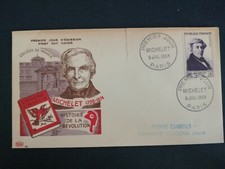 FRANCE PREMIER JOUR FDC YVERT 949 JULES MICHELET HISTORIEN 20F+6F PARIS 1953
