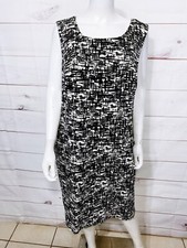Gloria Vanderbilt Womens Dress Size 22 Black & White Lined Sleeveless Back Zip