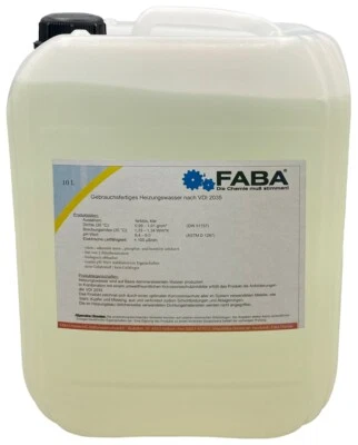 FABA Heizungswasser gebrauchsfertig nach VDI 2035 10 Liter inkl. Ausgießer