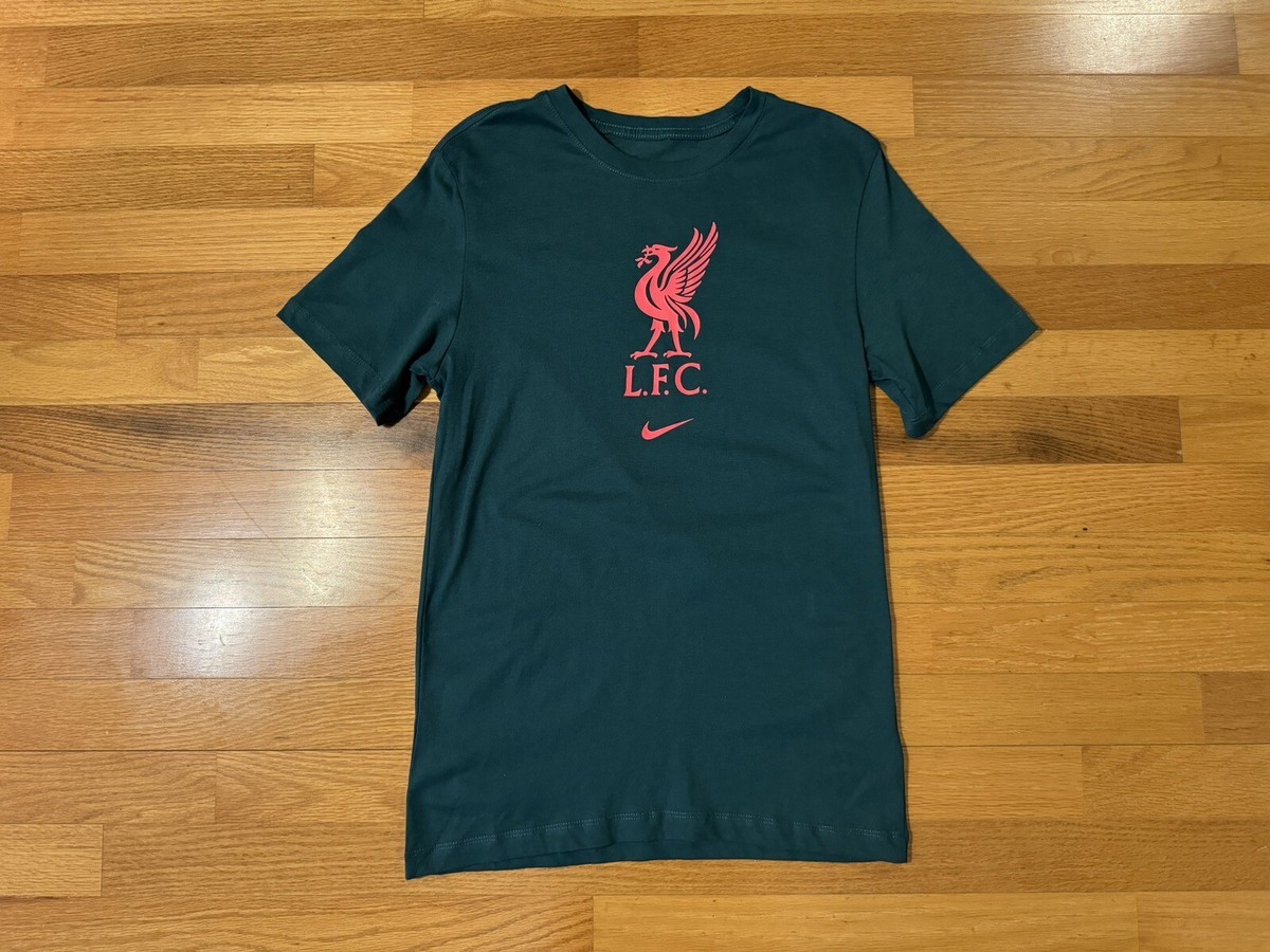 New S Nike Liverpool FC Crest Shirt Soccer Football Tee Green