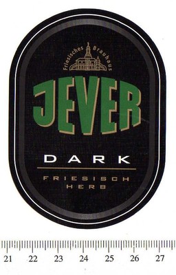 German Beer Label - Friesisches Brewery - Germany - Jever Dark