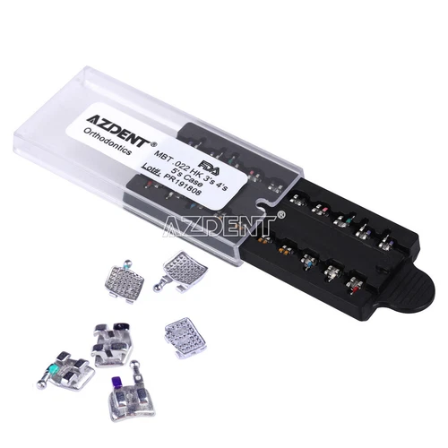 AZDENT Dental Orthodontic Monoblock MIM Bracket Braces Mini Roth/ MBT 018/ 022