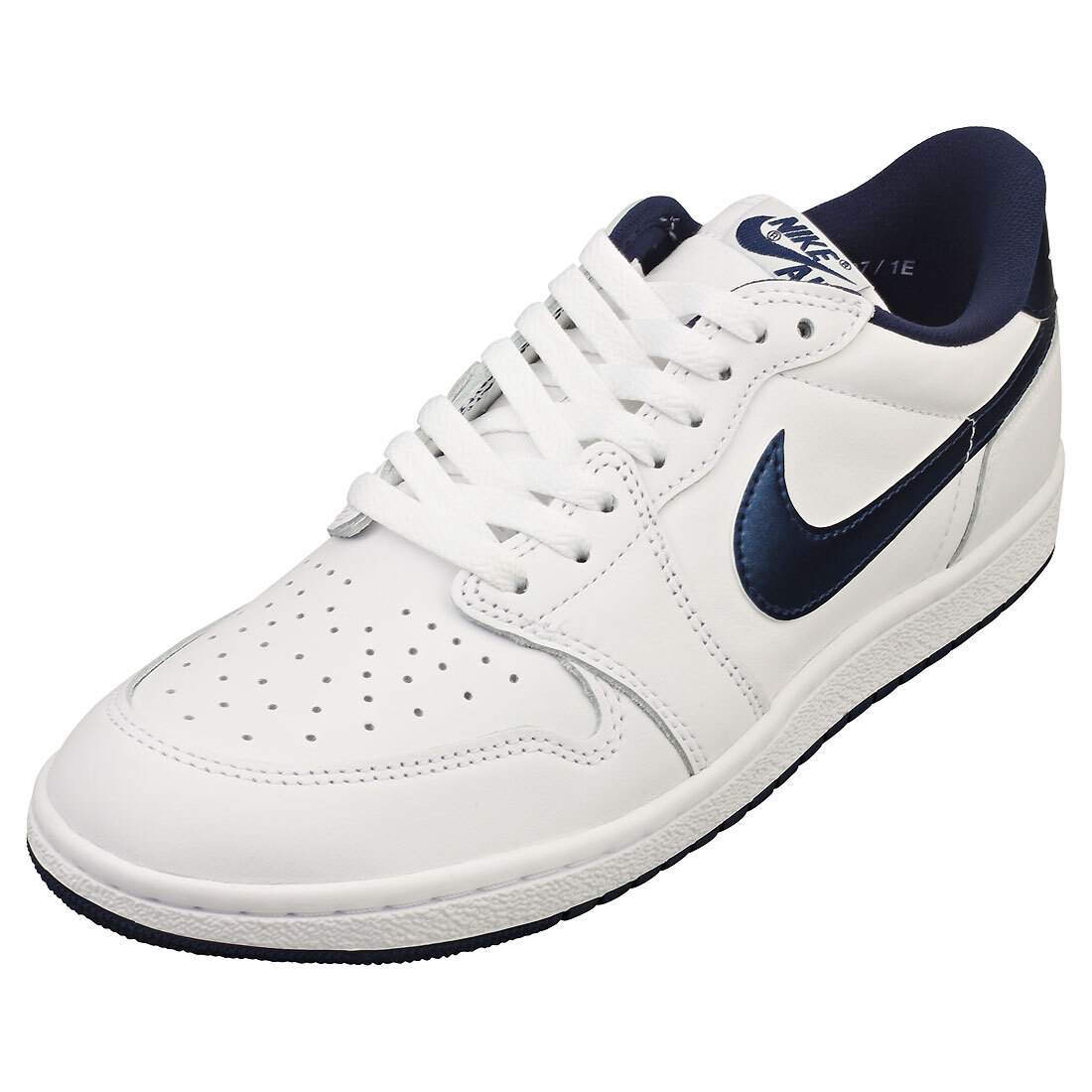 Nike Air Jordan 1 Low Mens Casual Trainers in White Navy - 8.5 US 