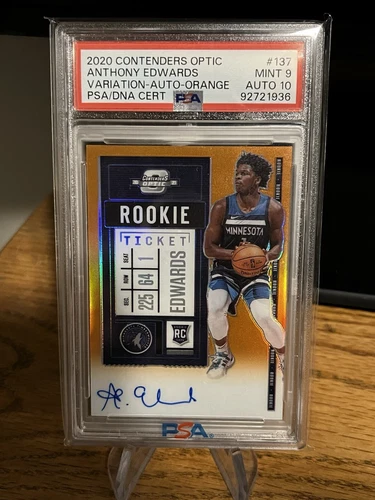 2020 Contenders Optic Anthony Edwards Rookie Ticket Auto VAR /25 PSA 9/10 RC