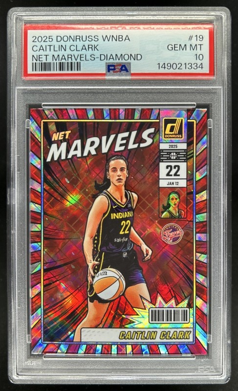 2025 Panini Donruss WNBA Caitlin Clark Net Marvels Diamond #19 Fever PSA 10