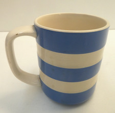 VINTAGE L.G. GREEN ENGLAND BLUE STRIPE  MUG CUP