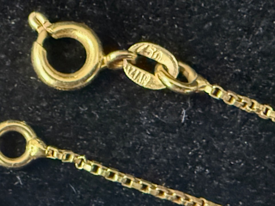 18K Yellow Gold Box Chain for Scrap or Wear, 3 Grams, 750 | eBay