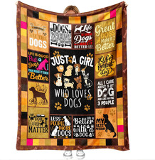 Dog Lover Gift, Dog Throw Blanket for Women  Girls, Puppy Theme, Blanket with D