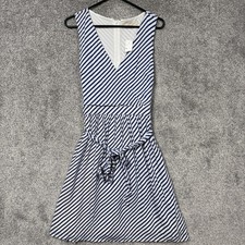 LOFT Sundress Size 8 Striped Nautical Preppy Parisian Career Casual Garden Party