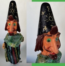 Magic WIZARD HAND PUPPET Large Rubber Head GREEN GOOGLY EYE Vintage 1960s UNIQUE