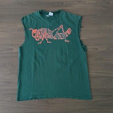Vintage Grasshopper Stereovision Band Tee Anvil Men's Green and Orange Tee XL