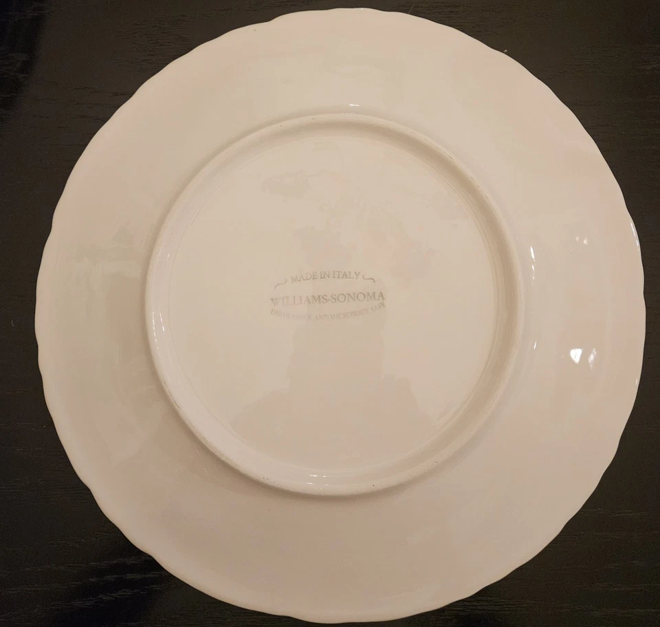 Williams Sonoma Napa Sage Green Plates Embossed Grape Leaf Design 11 5" Set Of 4 - Image 4 of 4