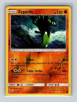 Zygarde 72/131 Rare Forbidden Light Pokemon Reverse Holo Near Mint