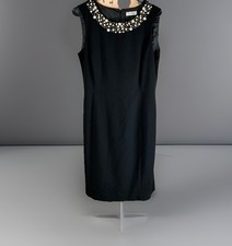 Calvin Klein Women’s Black Pearl Beaded Sheath Cocktail Dress Size Small
