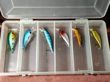 Plano 3450 Fishing Tackle Box With 5 Lot Brand New Crank Baits Lures Made In USA