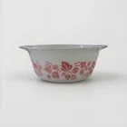 Vintage Pyrex 472 1-1/2 PT Gooseberry Pink White Glass Mixing Bowl Round