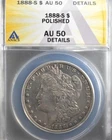 1888-S Morgan Dollar ANACS AU50 Circulated Key Date $1 Polished Details