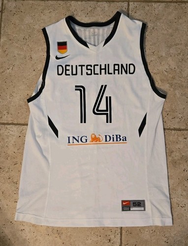Nike Team FIBA Dirk Nowitzki White Deutschland Global Jersey XL #14 ING DiBa EUC