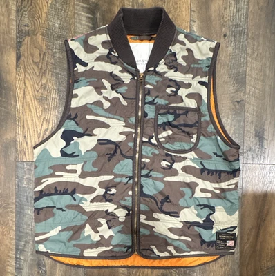 Denim & Supply Ralph Lauren Men's Camo Full Zip Stand Collar Flag Vest L/G - Image 1 of 4