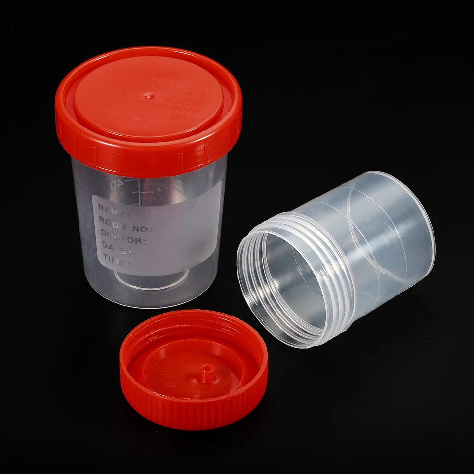 60mL 120mL Sample Cups Sample Containers Leak Proof Screw Cap for Lab Home Red - Imagem 4 de 4