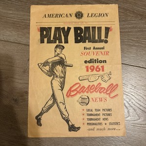 AMERICAN LEGION PLAY BALL FIRST ANNUAL SOUVENIR 1961 ANAHEIM POST