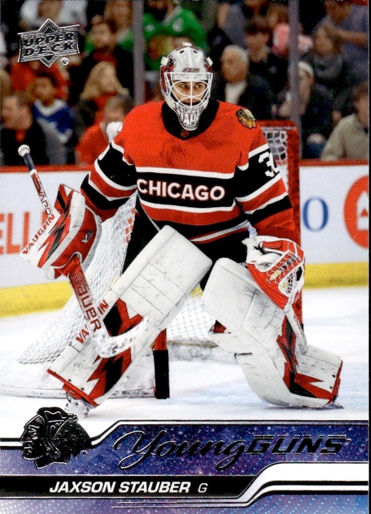 2023-24 Upper Deck #207 Jaxson Stauber Young Guns RC Rookie Chicago Black Hawks