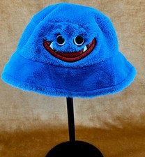 Poppy Playtime Huggy Wuggy Blue Fuzzy Bucket Hat Plush Gamer Costume Soft