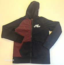 Jordan Jumpman Boys Youth Large Full Zip Hoodie Black Red Nike Air Jordan