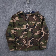 Polo Ralph Lauren Camo Full Zip Hoodie Boys Size 8 Green Orange Pony Fleece