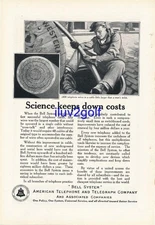 Magazine Ad - 1922 - AT&T / Bell System - Science keeps down costs