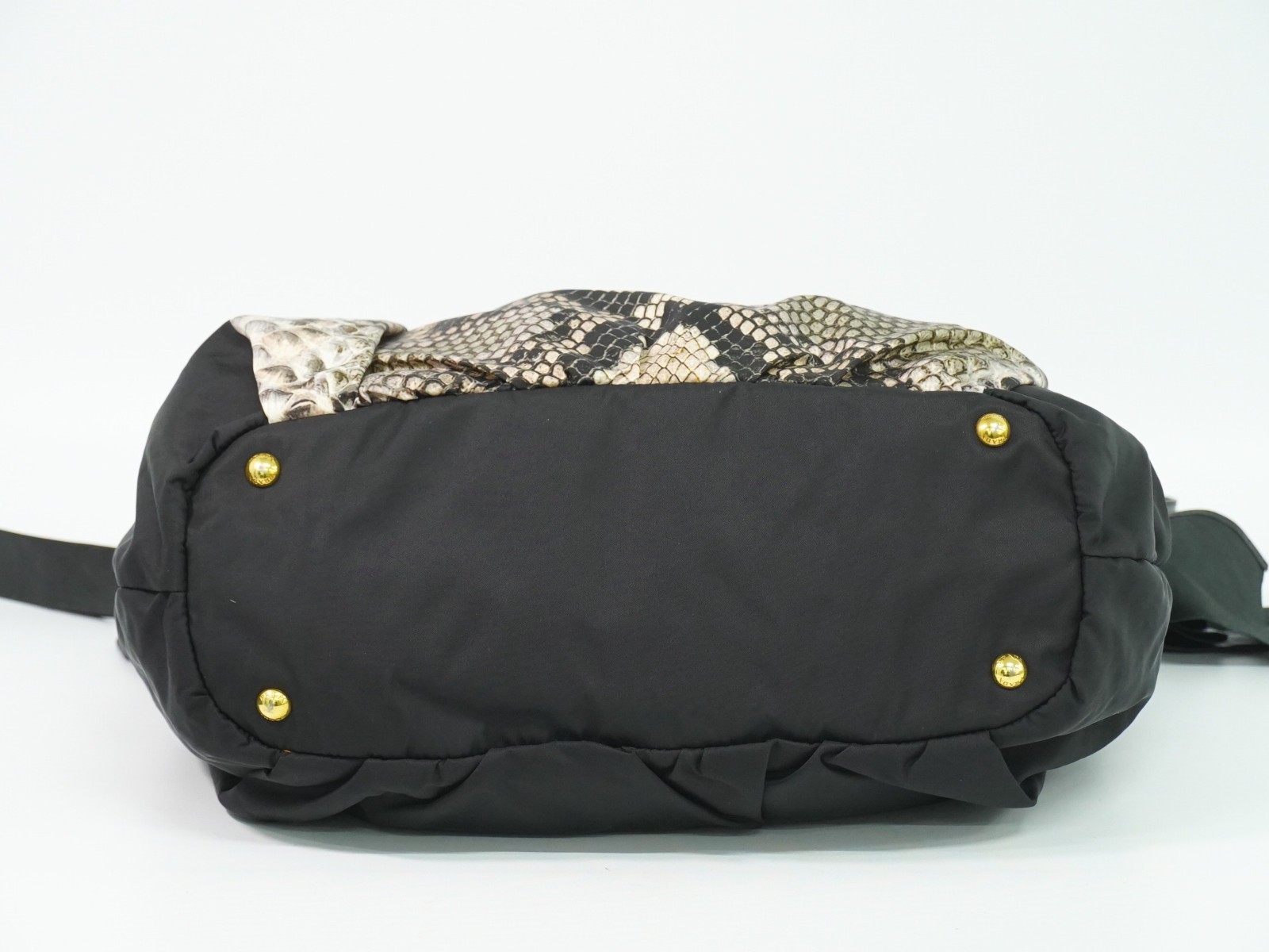 PRADA Python Print Nylon 2way Shoulder Tote Bag B… - image 3