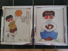 Set of 2 Original Personalized Watercolors by Anita J. Siegel – 