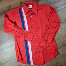 Vintage Red Kap Mr Exec Shirt Mens Large Blue Long Sleeve Button Down RN 15220