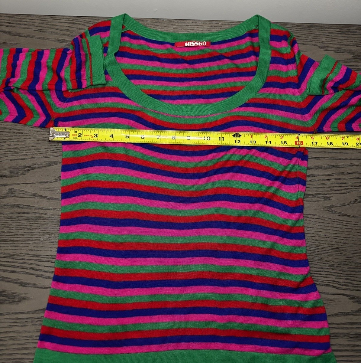 Miss Sixty Y2K Colorful Striped Fitted Knit Top XS/S Vintage 2000s