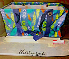NEW Thirty One Medium Utility Tote Feather Laundry Market Reseller Haul Flat NEW