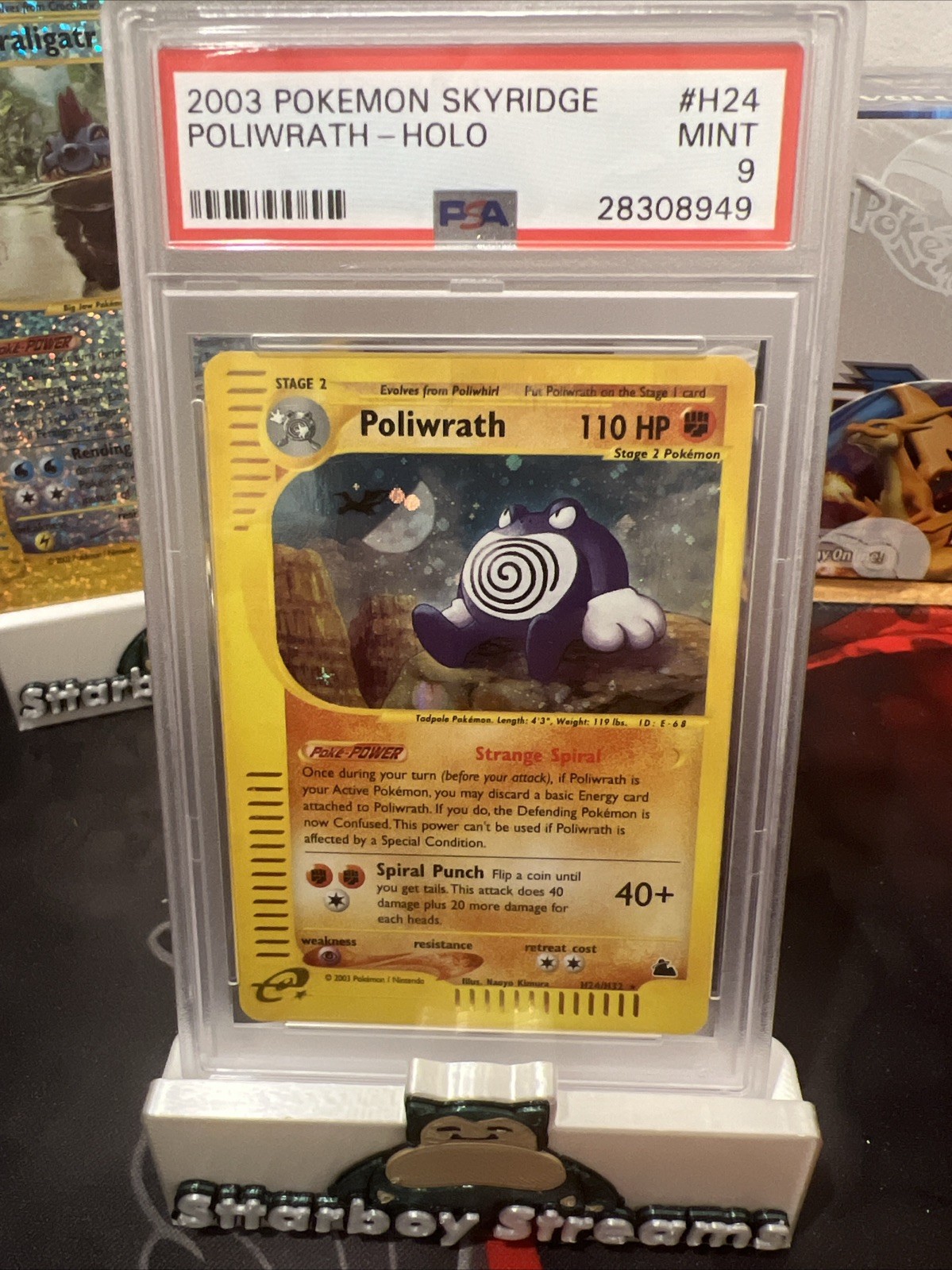 2003 Pokemon Skyridge Poliwrath - Holo PSA 9