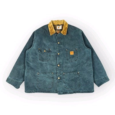 VTG Carhartt Barn Chore Coat Jacket Mens XXL Green Blanket Lined