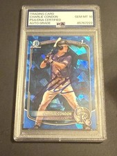 CHARLIE CONDON signed auto 2025 1st Bowman Chrome Sapphire PSA Auto 10