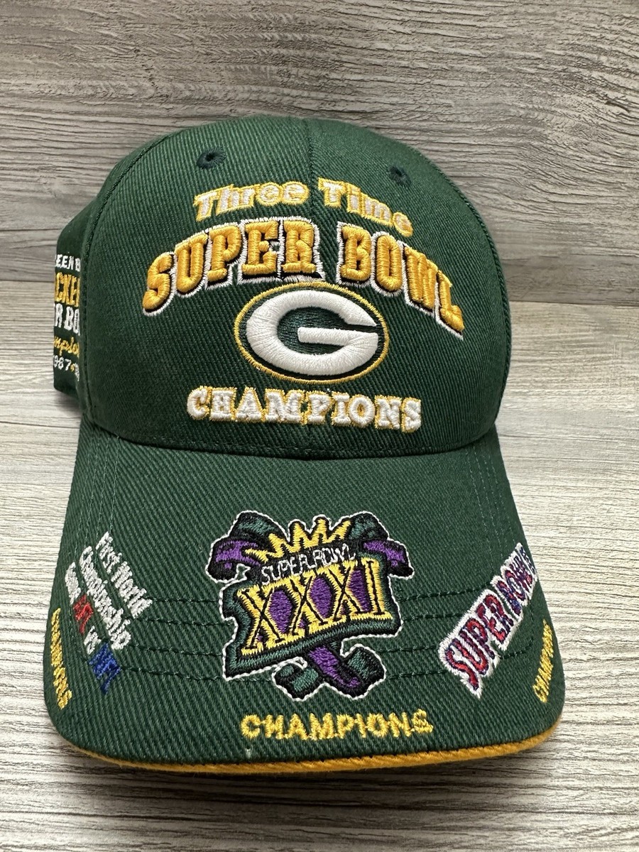 Vintage Green Bay Packers Three Time Super Bowl Champions Reebok