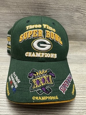 Vintage Green Bay Packers Three Time Super Bowl Champions Reebok