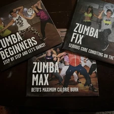 Zumba DVD Workout Lot Of 3 Authentic Zumba Beginners Max Fix 2 Workouts Per DVD