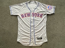 NIKE New York Mets AUTHENTIC Team-Issued Jersey sz 44 Road Gray USA MADE Game