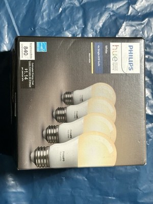 Philips Hue White A19 / E26 Smart LED Bulb (4-Pack) 4 x 9.5W White