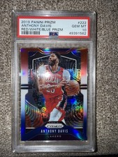 2019-20 Panini Prizm Anthony Davis #222 Red White Blue Prizm psa 10