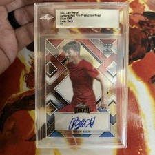 2022 Leaf Metal Soccer Owen beck Clear Red White Blue AUTO 1/1 Rookie Liverpool