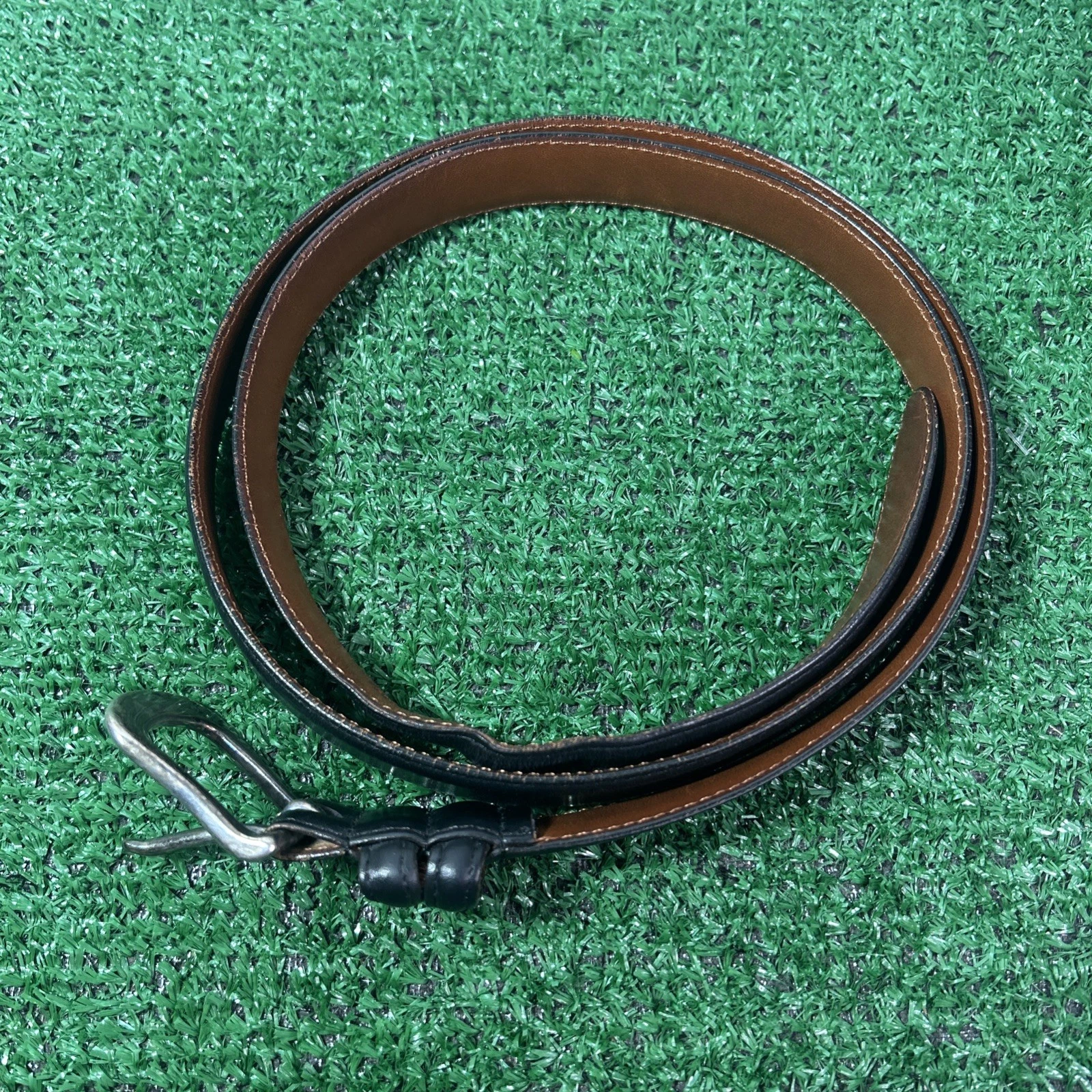 Cintura Coach vintage inglese briglia pelle nera 42” 105 cm 5900 made in USA