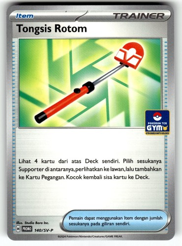 Pokemon Indonesian Scarlet & Violet GYM Kartu Promo Card Tongsis Rotom 140/SV-P