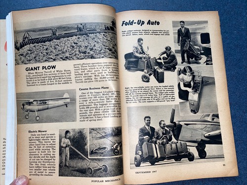 1947 September Popular Mechanics Magazine World's Largest Crane Fold Up Auto - Picture 5 of 12
