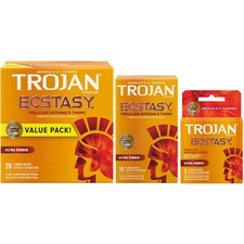 Trojan Ultra Ribbed Ecstasy UltraSmooth Lubricated Latex Condoms